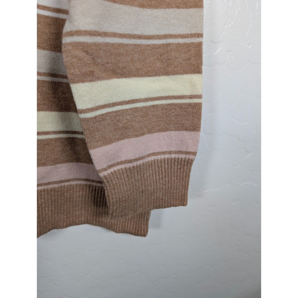 J Jill Sweater Women's Large Beige Multicolor Striped‎ Pullover Sweater - Picture 6 of 11